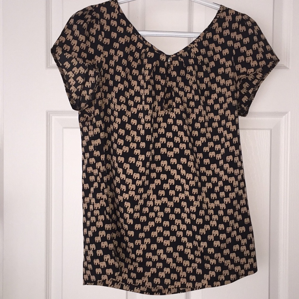 3/$25 Elephant Print Blouse S/M